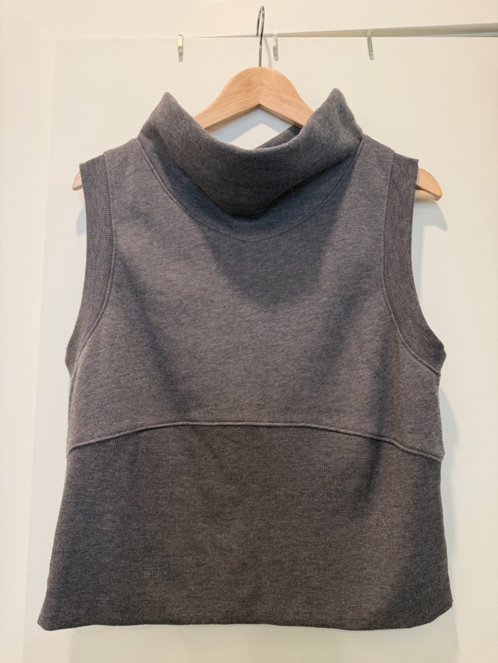 Maeve Gray Sleeveless Turtleneck Sweater